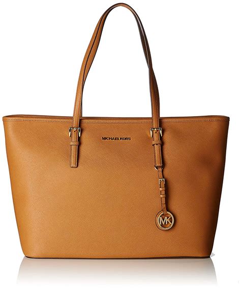 michael kors jet set travel medium saffiano leather tote orange|Michael Kors Tote bag.